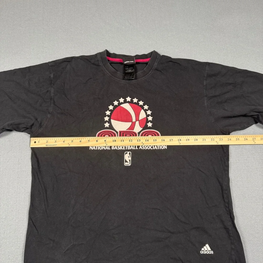 Adidas NBA National Basketball Association Graphic T-Shirt Mens XL Black Vintage
